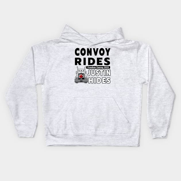 TRUCKERS FOR FREEDOM CONVOY  2022 TO OTTAWA CANADA Kids Hoodie by KathyNoNoise